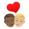 Kiss- Man- Man- Medium-Dark Skin Tone- Medium-Light Skin Tone emoji on Emojione